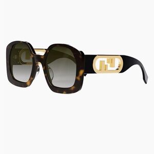 Fendi O’clock dark havanna 54mm sunglasses authentic